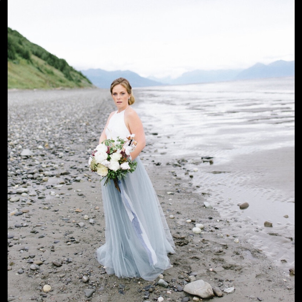 Alexandra Greeco BHLDN blue tule skirt